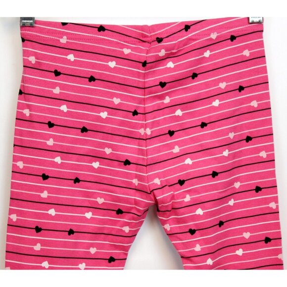 NWOT 2007 Gymboree Tres Chic Striped Heart Leggings sz 9 Pants Hot Pink - Picture 5 of 7